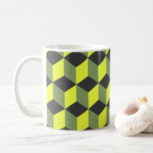 Mug Diamant répétant le motif dans le gris noir jaune