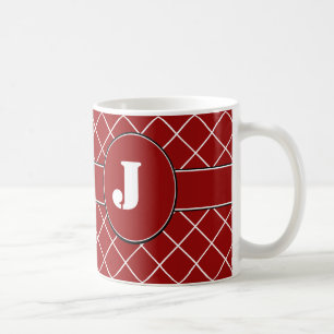 Mug Diamant rouge décoré d'un monogramme