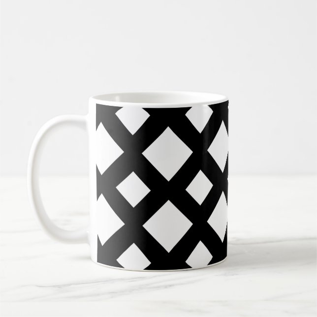 Mug Diamants blancs sur noir (Gauche)