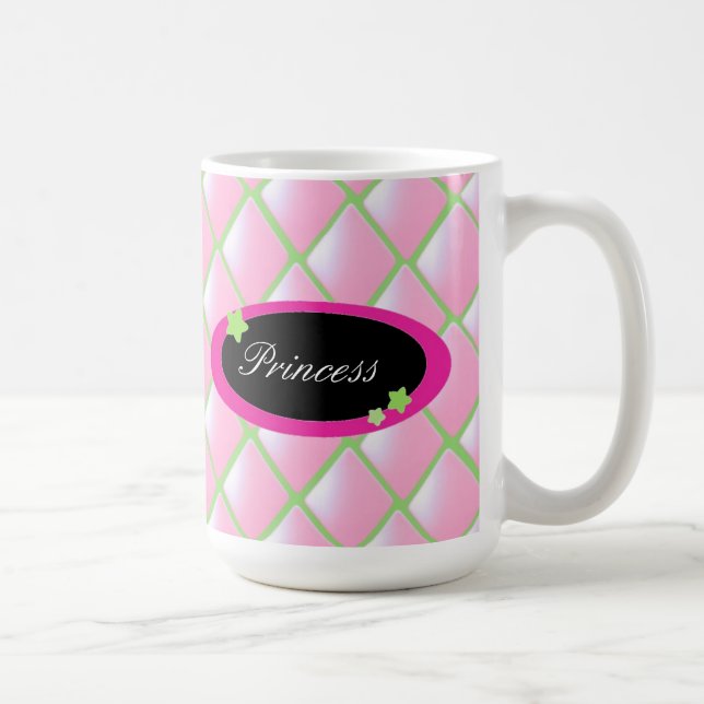 Mug Diamants dorés roses - Princesse (Droite)