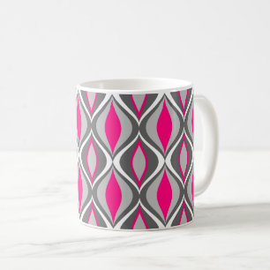Mug Diamants, fuchsia et gris modernes de la moitié d