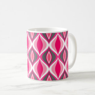 Mug Diamants modernes du milieu du siècle, rose, fush
