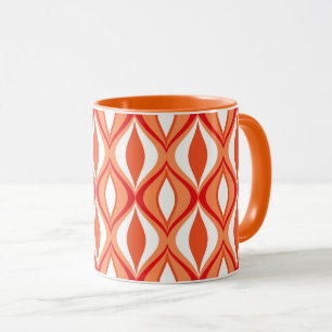 Mug Diamants, orange et blanc modernes de la moitié d