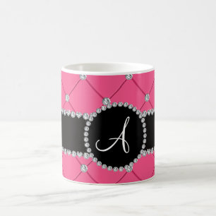 Mug Diamants roses de touffe de monogramme