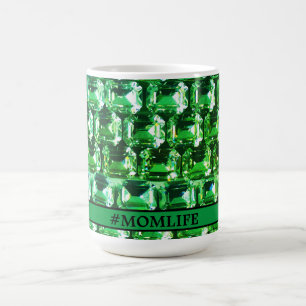 Mug Diamants verts bijoux en pierres précieuses vertes