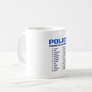 Mug Dictionnaire phonétique de la police alphabétique 