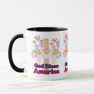 Mug Dieu Bénisse L'Amérique Un Patriote Biblique Rempl