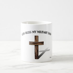 Mug DIEU BÉNISSE MON PÈRE MILITAIRE avec une croix rob