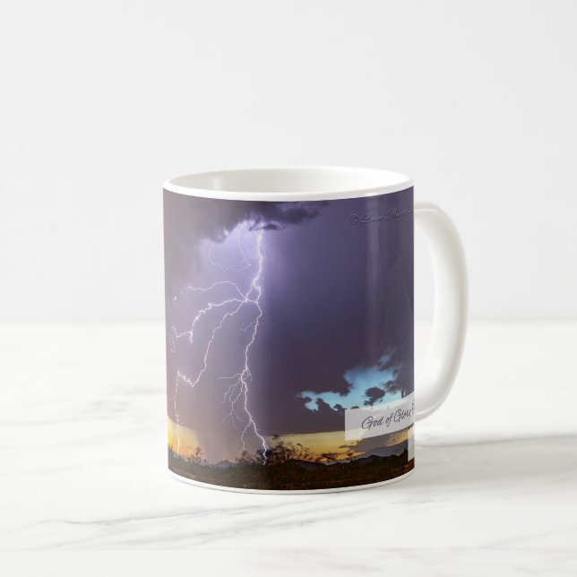 Mug Dieu de gloire Thunders Psaume 105:39 KJV (Devant droit)