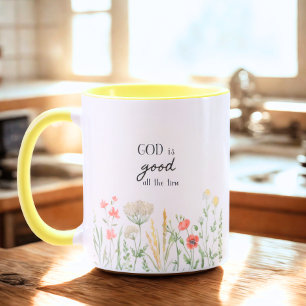 Mug Dieu est bon tout le temps Floral