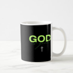 Mug Dieu Est Bon Typographie Chrétienne Verte Et Blanc