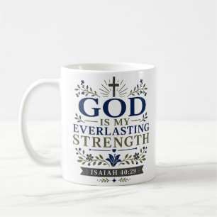 Mug Dieu est ma force éternelle Verset biblique vintag