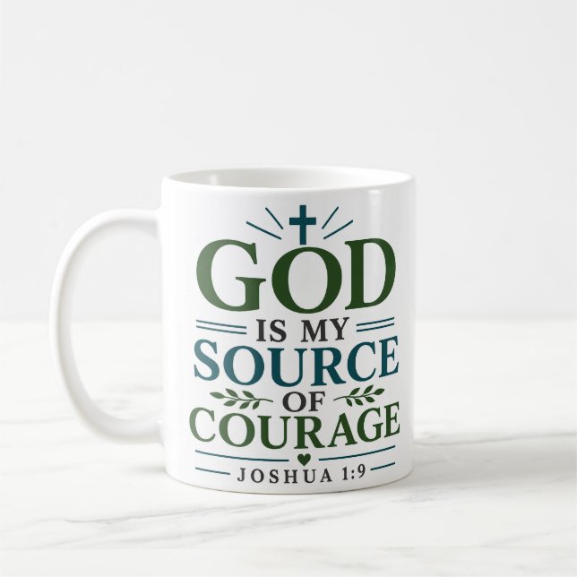 Mug Dieu est ma source de courage Citation chrétienne  (Gauche)