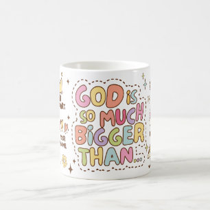 Mug Dieu est plus grand Motivationnel Illustration chr