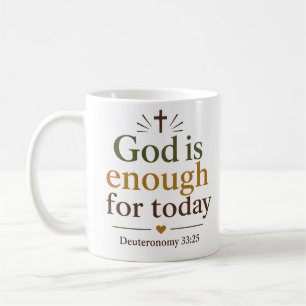 Mug Dieu Est Suffisant Pour Aujourd'hui Écriture Chrét