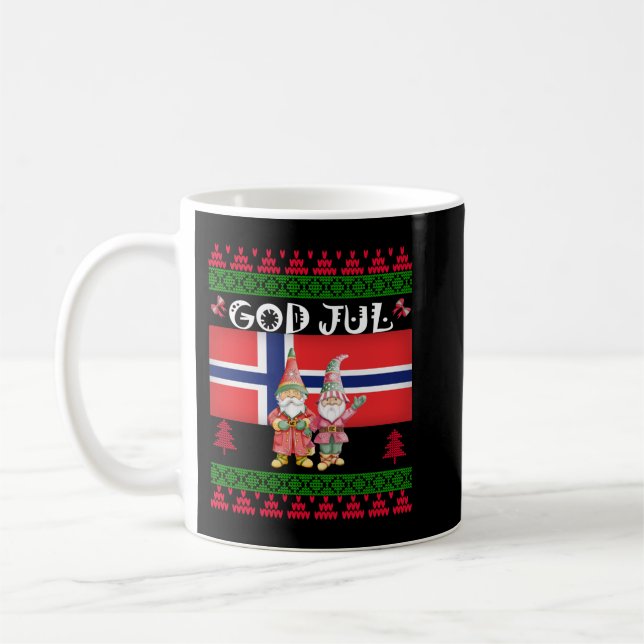 Mug Dieu Jul Ugly Norvège Drapeau Noël Gn scandinave (Gauche)