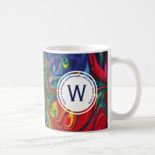Mug DIEU RÉFUGE FORCE Monogramme Abstrait Personnalisé