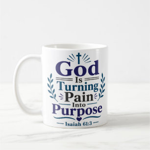 Mug Dieu transforme la douleur en but Citation de l'Éc