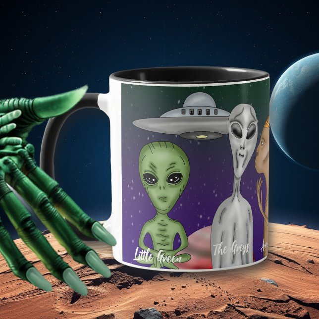 Mug Différentes espèces extraterrestres, OVNI, planète (Créateur téléchargé)