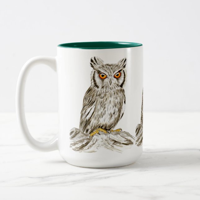 Mug d'illustration de hibou Brown (Gauche)