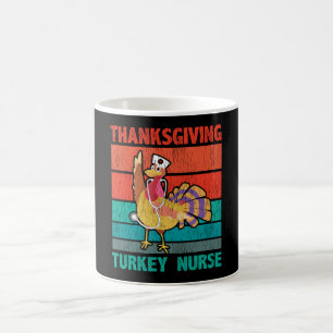 Mug Dinde de Thanksgiving Infirmière Drôle Cadeau Rétr