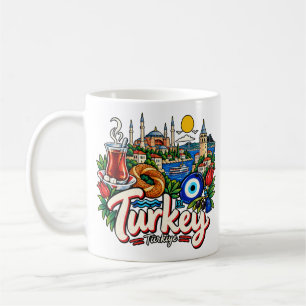 Mug Dinde Dessinée à la Main Turquie Art de Voyage Mon