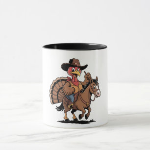 Mug Dindon chevauchant un cheval cowboy dindon de Than