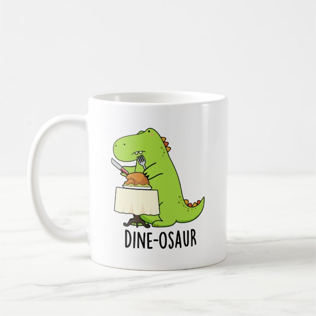 Mug Dine-osaur Funny Dinosaur Pun (Gauche)