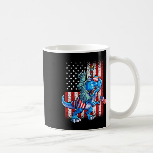 Mug Dino Statue De La Liberté 4 juillet Chemises Garço (Droite)