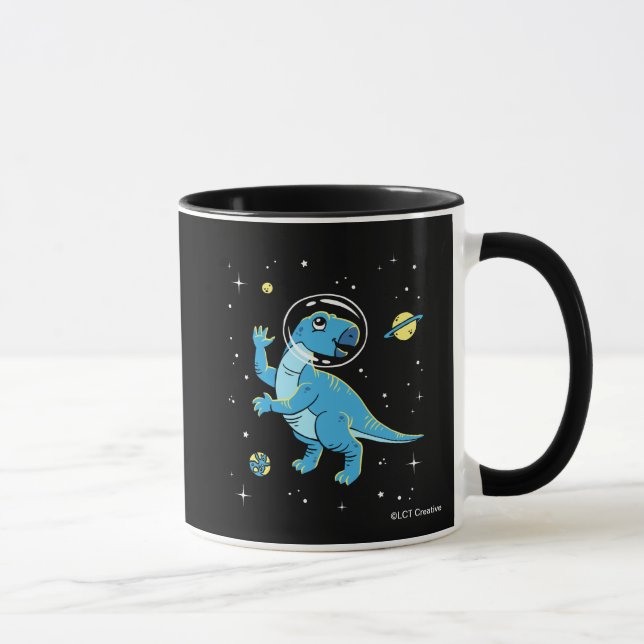 Mug Dinos Rhabdodon Bleu Dans L'Espace (Droite)