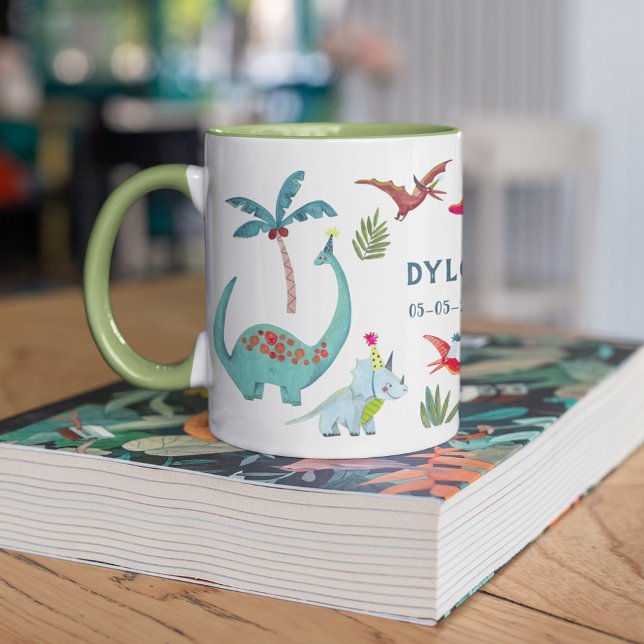 Mug Dinosaur Cute Dino Nom du garçon (Créateur téléchargé)