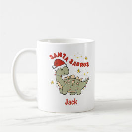 Mug Dinosaure de Noël Santasaurus Nom rétro