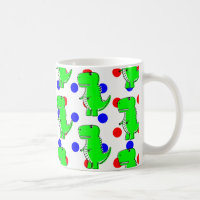 Dinosaure Vert bleu Polka Motif