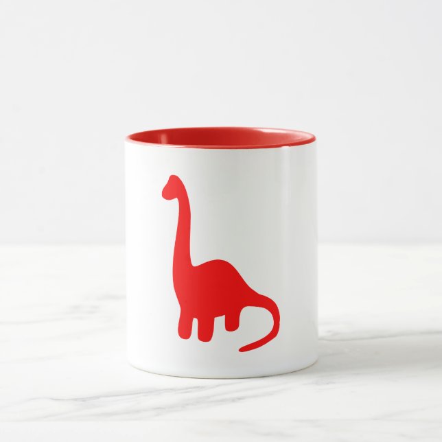 Mug Dinosaures | Brontosaurus à long cou rouge mou (Centre)