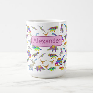 Mug Dinosaures colorés brodés pour filles