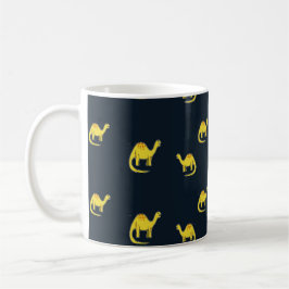 Mug Dinosaures jaunes mignons motif sur bleu