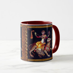 Mug DIONYSOS AVEC LA SPEAR ÉQUITATION LEOPARD Grecque 