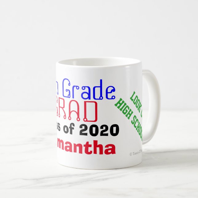 Mug Diplôme de 8e année Regardez l'école secondaire (Devant droit)