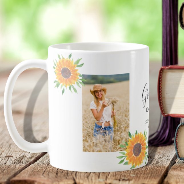 Mug Diplôme de photo de tournesol (Créateur téléchargé)