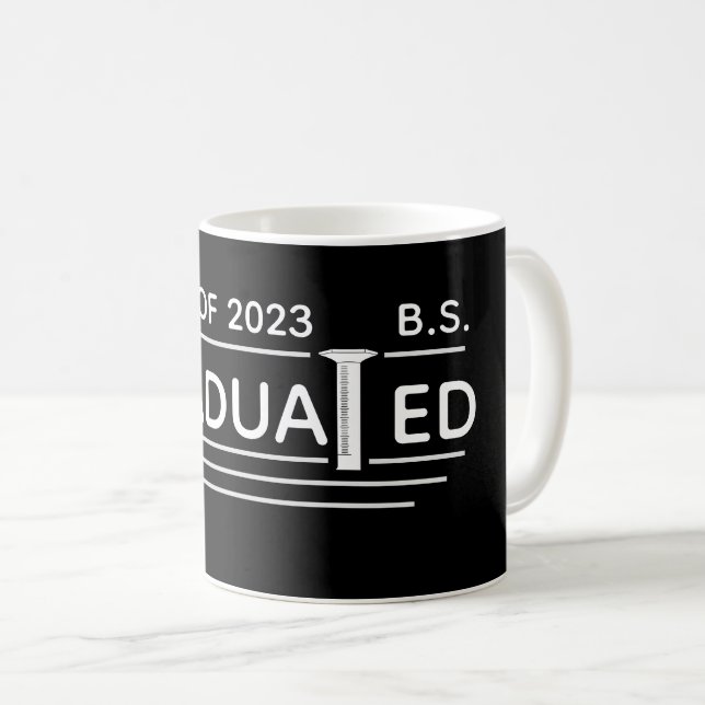 Mug Diplôme de sciences Geek de cylindre diplômé (Devant droit)