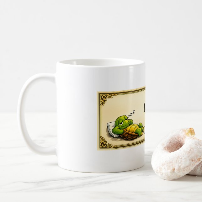 Mug diplôme de tortue paresseuse (Avec donut)