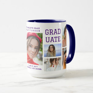 Mug Diplômé en multi-photo de script moderne