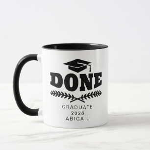 Mug Diplômé en typographie noire personnalisée 2021