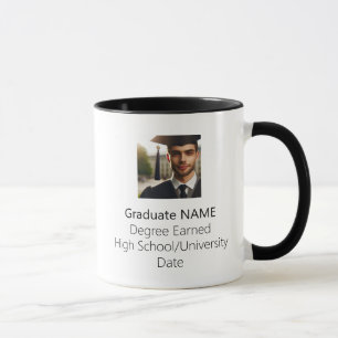Mug Diplômé personnalisé photo noir