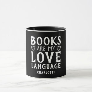 Mug Dire de l'amant de livre drôle personnalisé noir e