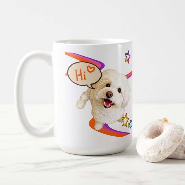 Mug Dire simplement "Bonjour"  (Avec donut)
