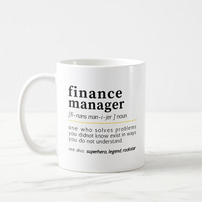 Mug Directeur financier – Définition drôle  (Gauche)