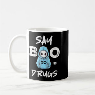 Mug Dis Halloween drôle Ruban Rouge Semaine Dire Bouh