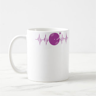 Mug Disque vinyle de DJ Battement de coeur Drôle Ekg D