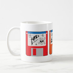 Mug Disques durs rétro millénaires avec étiquettes
